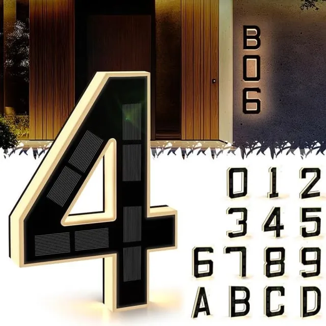 🔥Solar Lighted House Numbers for Outside